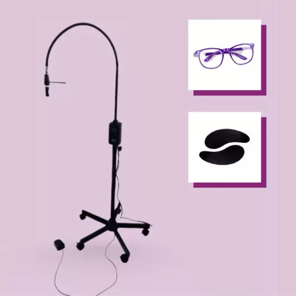 OrgaMo Chance - UV LED Lámpa Fekete (+ UV védőszemüveg + UV védő szilikon szemhéjtapasz + UV webinar)