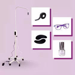   OrgaMo Chance UV led lámpa fehér + UV védőszemüveg + OrgaMo ClearPro UV ragasztó + UV védő habtapasz + UV védő szilikon szemhéjtapasz + UV webinar