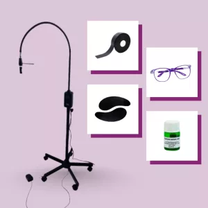OrgaMo Chance UV led lámpa + UV szűrő szemüveg + EyeCare szérum (2 ml) + UV védő habtapasz + UV védő szilikon szemhéjtapasz + UV webinar 